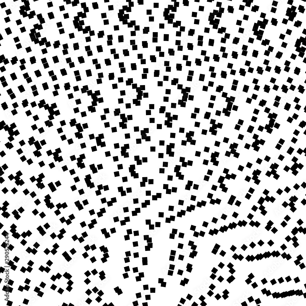 Poster abstract of futuristic technology in black square pattern pixel background.