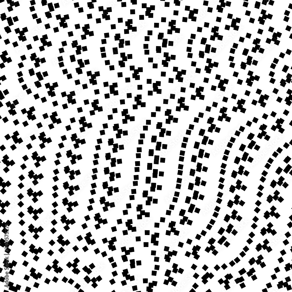 Poster abstract of futuristic technology in black square pattern pixel background.