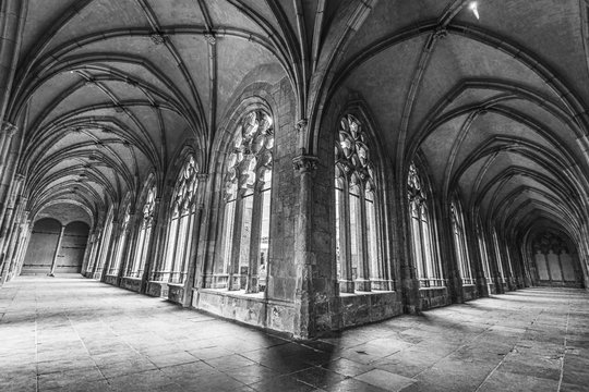Old monastery hallway in Utrecht, The Netherlands