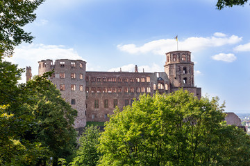 Fototapeta na wymiar view to famous old Heidelberg castle
