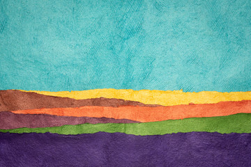 abstract landscape - colorful textured paper sheets