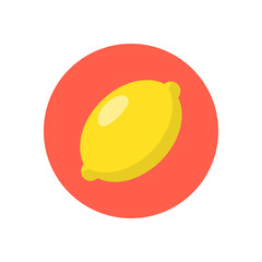 Lemon icon. Vector illustration. Flat design.