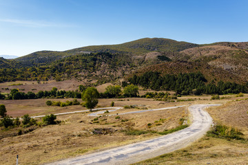Albanian countryside in the hills