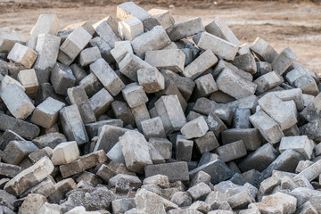 Alte Pflastersteine aus Beton