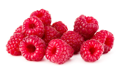 ripe raspberry. Raspberries isolated on white background close up