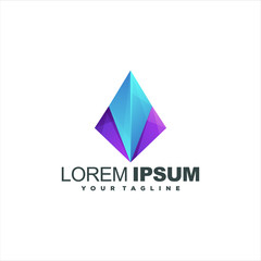 awesome diamond gradient logo design