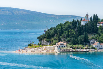 Landscapes of the Kotor fjord on its way out to the Adriatic Sea