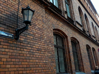 Wall of an abandoned house in Riga