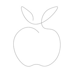 Apple icon line draw vector illustration