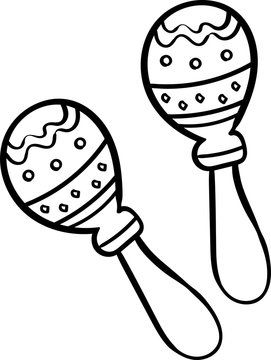 black and white maracas musical instruments clip art preview