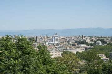 Fototapeta na wymiar Views of Rome from the viewpoint on the Giannicolos walk daylight