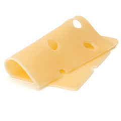  one Cheese slice isolated on white background