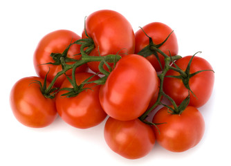 red tomato isolated on the white background