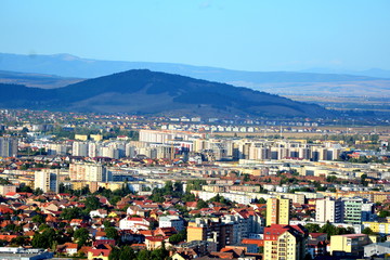 Fototapeta na wymiar Aerial view of the city Brasov, in the center of Transylvania, Romania