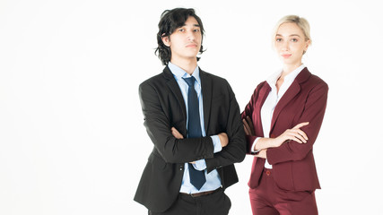 Business peoples are confident on white background