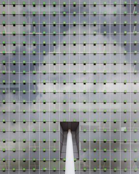 Architectural photo of gray and white concrete building