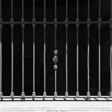 Black steel fence