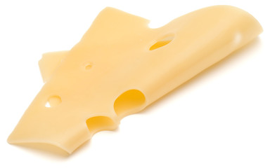  one Cheese slice isolated on white background