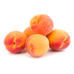 A bunch of apricot fruit isolated on white background cutout