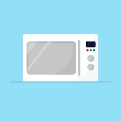 Microwave oven isolated on background. Vector flat design 