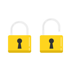 Lock open and lock closed. Concept password, blocking, security. Icon for web and mobile application. Vector illustration.