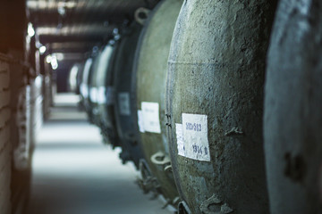 Wine tanks in empty cellar