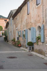 Narrow Street in the Medieval Village of Rustrel, France