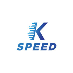 abstract vector illustration motion fast speed initial letter k icon logo template element modern design