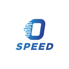 abstract vector illustration motion fast speed initial letter o icon logo template element modern design