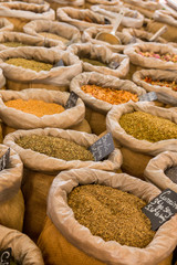 dry herbs on a local market