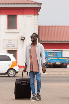 Man walking with a suitcase