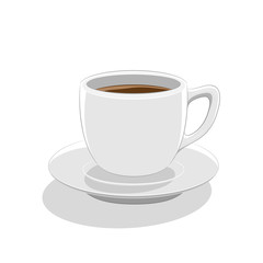 Coffee Cup Icon on a White Background Illustration