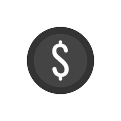 Money coin icon. Flat vector illustration.