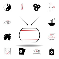 New Year China drum icon on white background