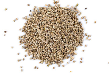 Cannabis Hemp seeds close up macro shot isolated