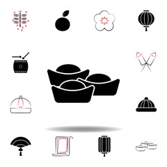 New Year China lunar sweets icon on white background