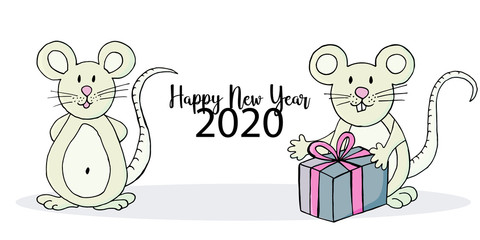 Happy New Year 2020. Banner, flyer, Happy New Year