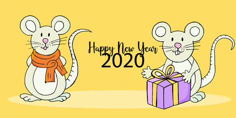 Obraz premium Happy New Year 2020. Banner, flyer, Happy New Year