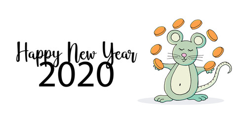 Happy New Year 2020. Banner, flyer, Happy New Year