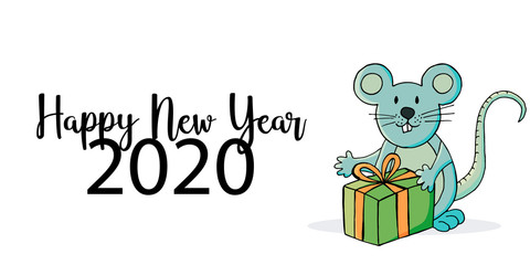 Happy New Year 2020. Banner, flyer, Happy New Year