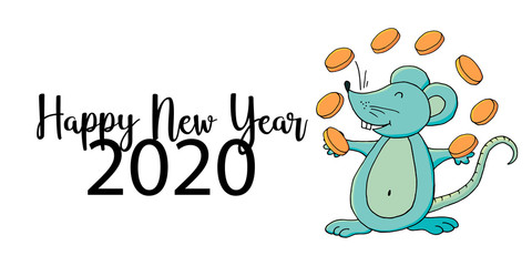 Happy New Year 2020. Banner, flyer, Happy New Year