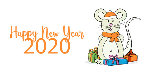 Happy New Year 2020. Banner, flyer, Happy New Year