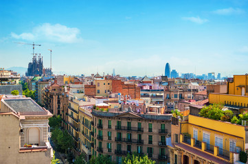 Naklejka premium Cityscape in Barcelona, Catalonia Spain