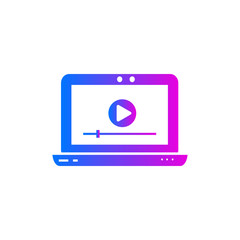 Media player vector icon on white background