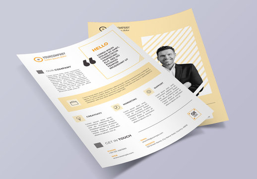 2-Sided Flyer Layout with Orange Accents