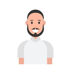 Male avatar on white background. Vector illustration.