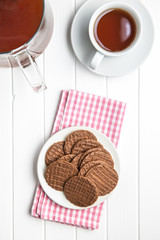 Sweet chocolate biscuits. Chocolate cookies.