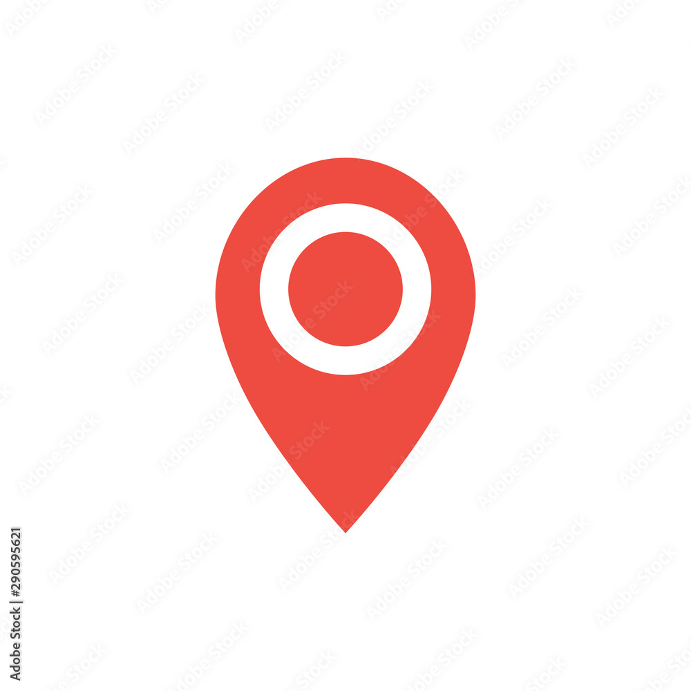 Poster map pointer icon. gps location symbol. flat design style.