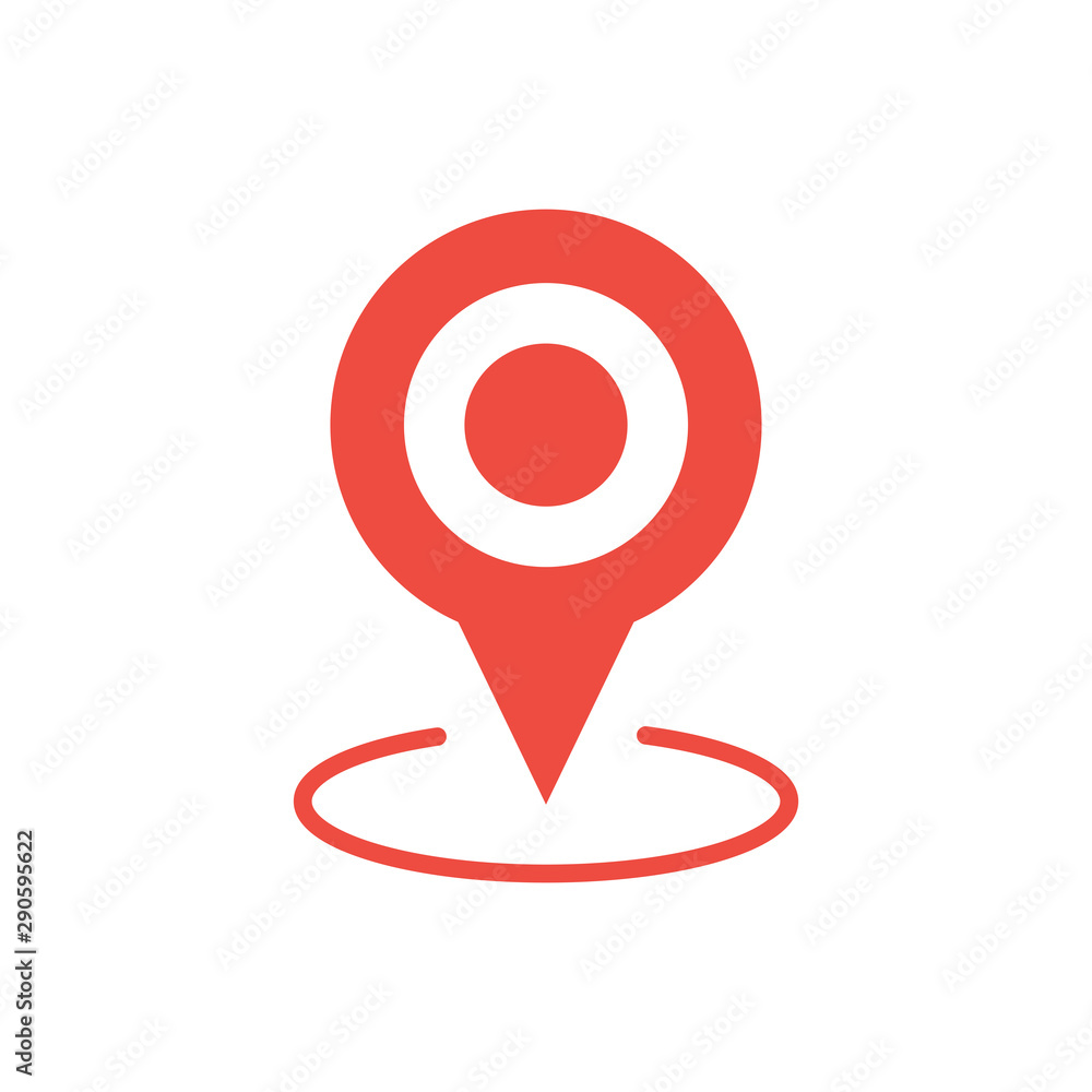 Poster map pointer icon. gps location symbol. flat design style.
