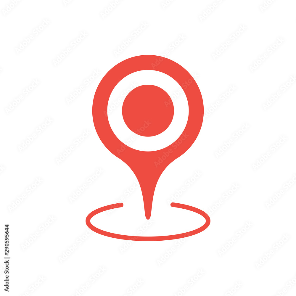 Poster map pointer icon. gps location symbol. flat design style.